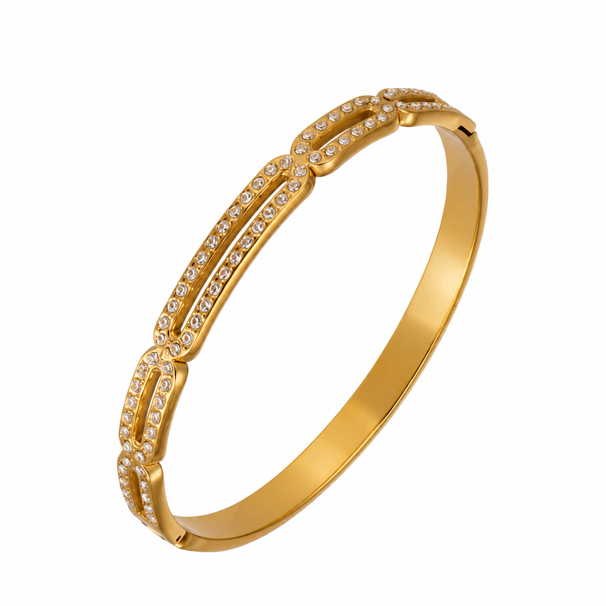 Lumière Stack in Gold Zircon — zirconia bangle bracelet stack by Élan by AKI