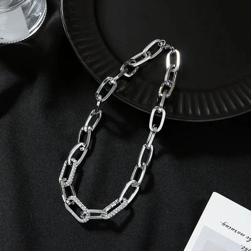 Necklace Noelle in silver — chunky statement necklace by Élan by AKI