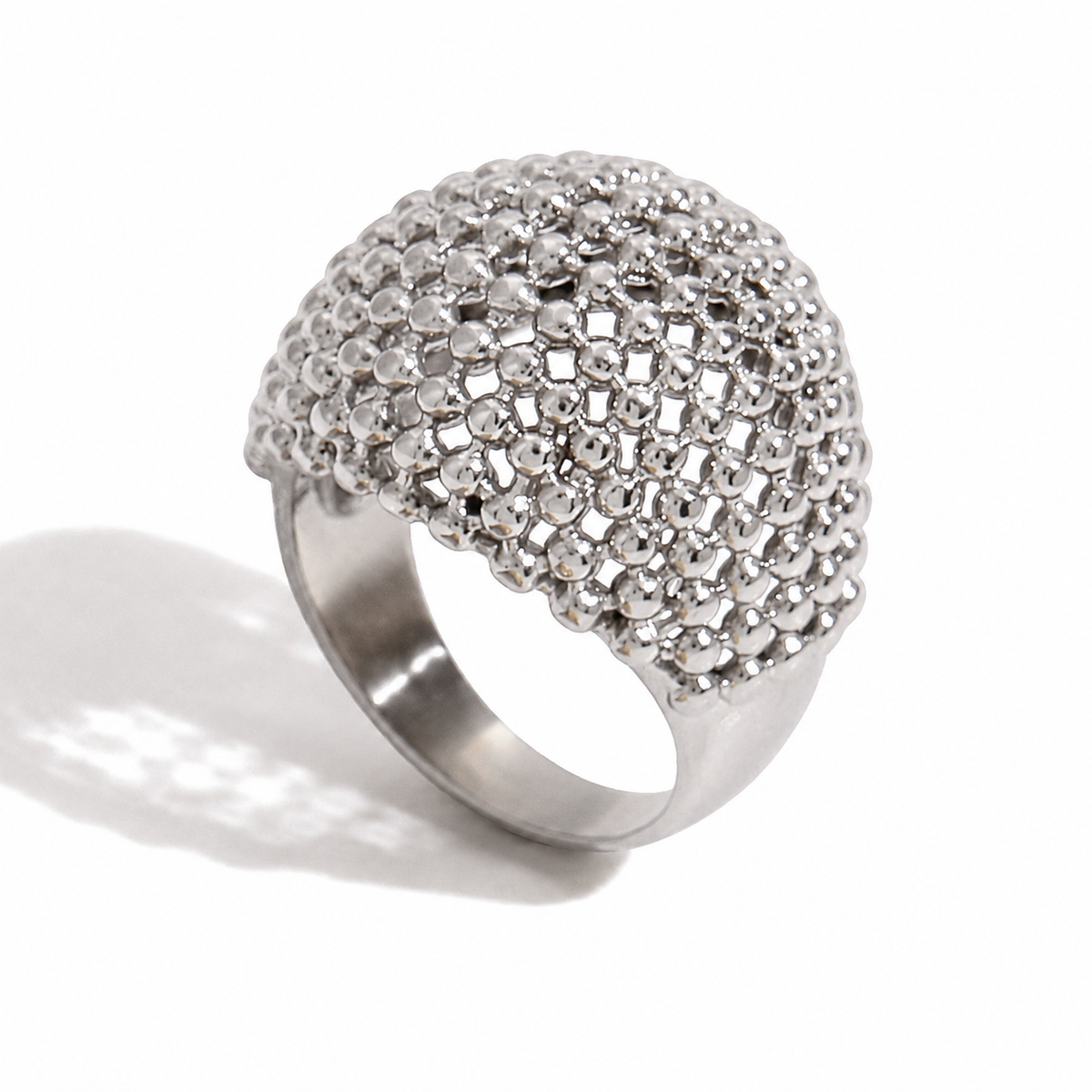 Lucy Ring in silver stainless steel — minimalist open band ring by Élan by AKI
