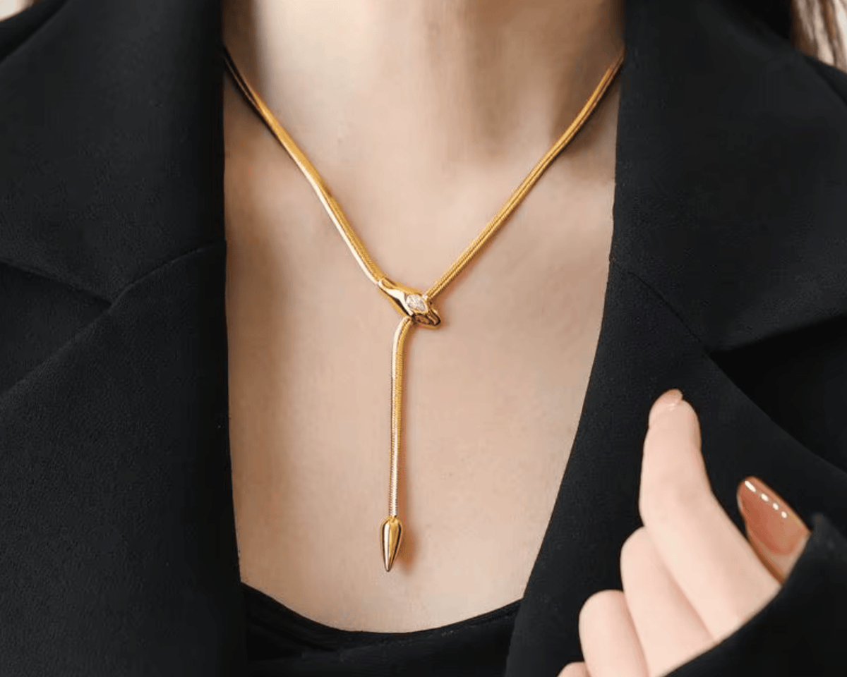 Necklace Sorelle in Long Gold — delicate stainless steel necklace by Élan by AKI