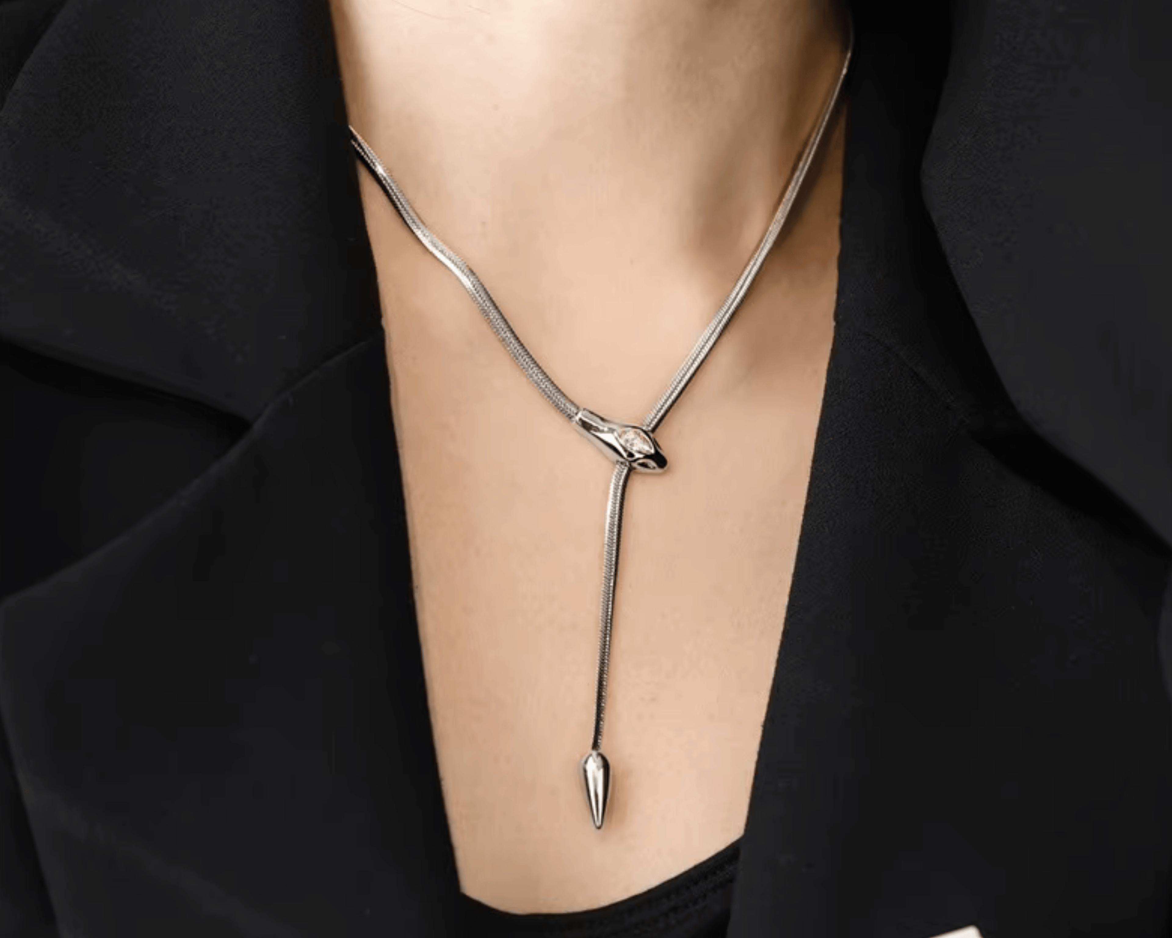 Necklace Sorelle in Long Silver — delicate stainless steel necklace by Élan by AKI