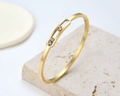 Bracelet Zaria in gold stainless steel with crystal accents — by Élan by AKI